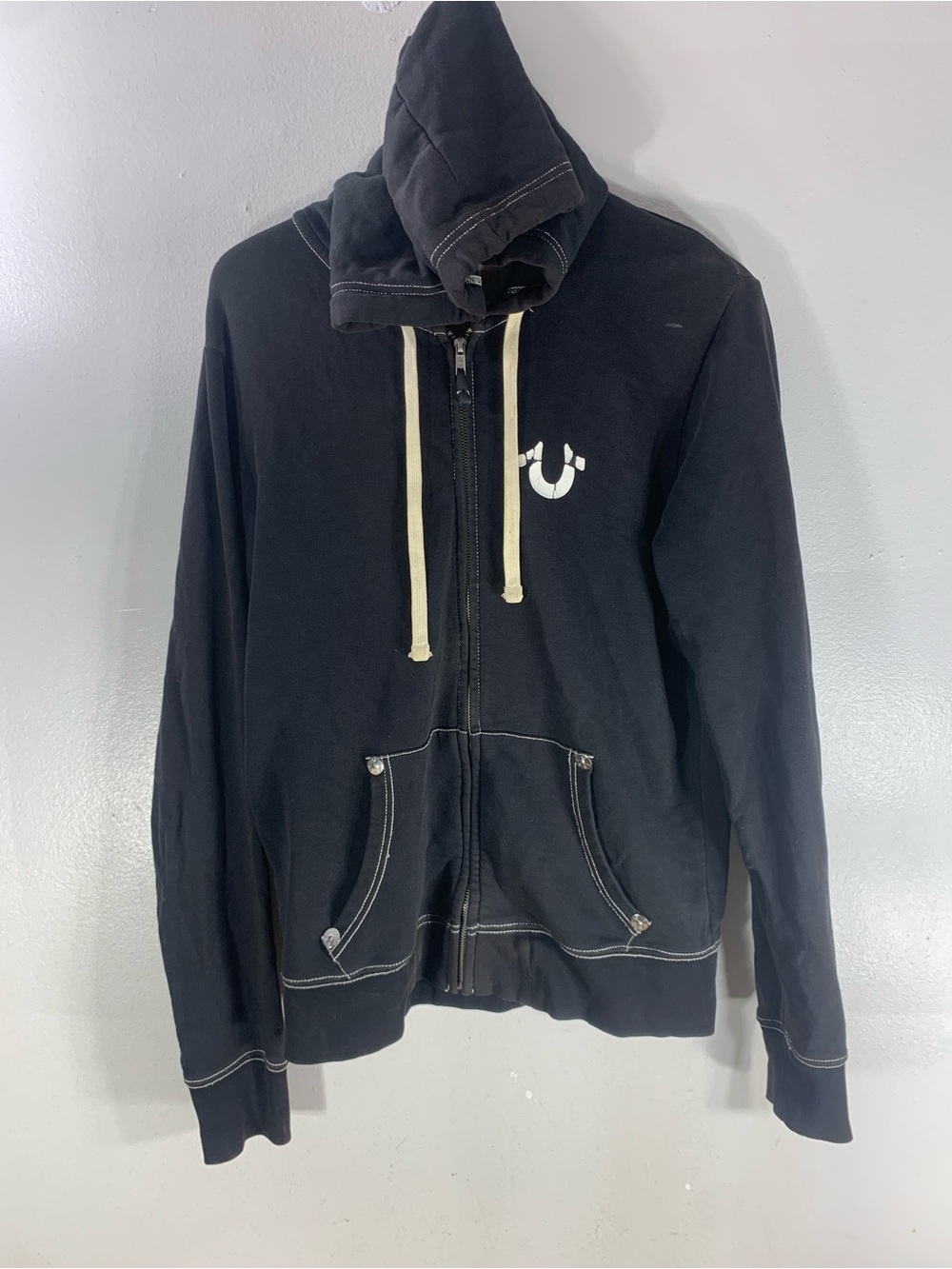 True religion black zip op hoodie mens medium works tour